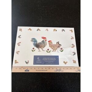 Sur La Table Jacques Pepin Chicken Rooster Paper Placemats Set of 30 New
